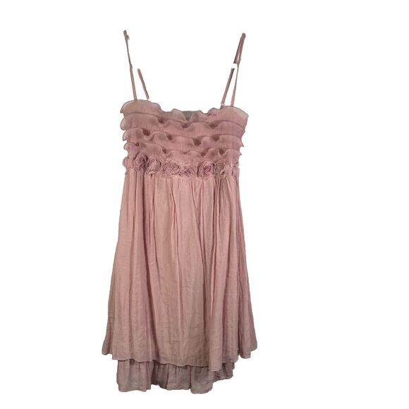 Rachael & Chloe Pink Layered Ruffles Strapless Party Dress Size Medium Lined - Picture 1 of 11